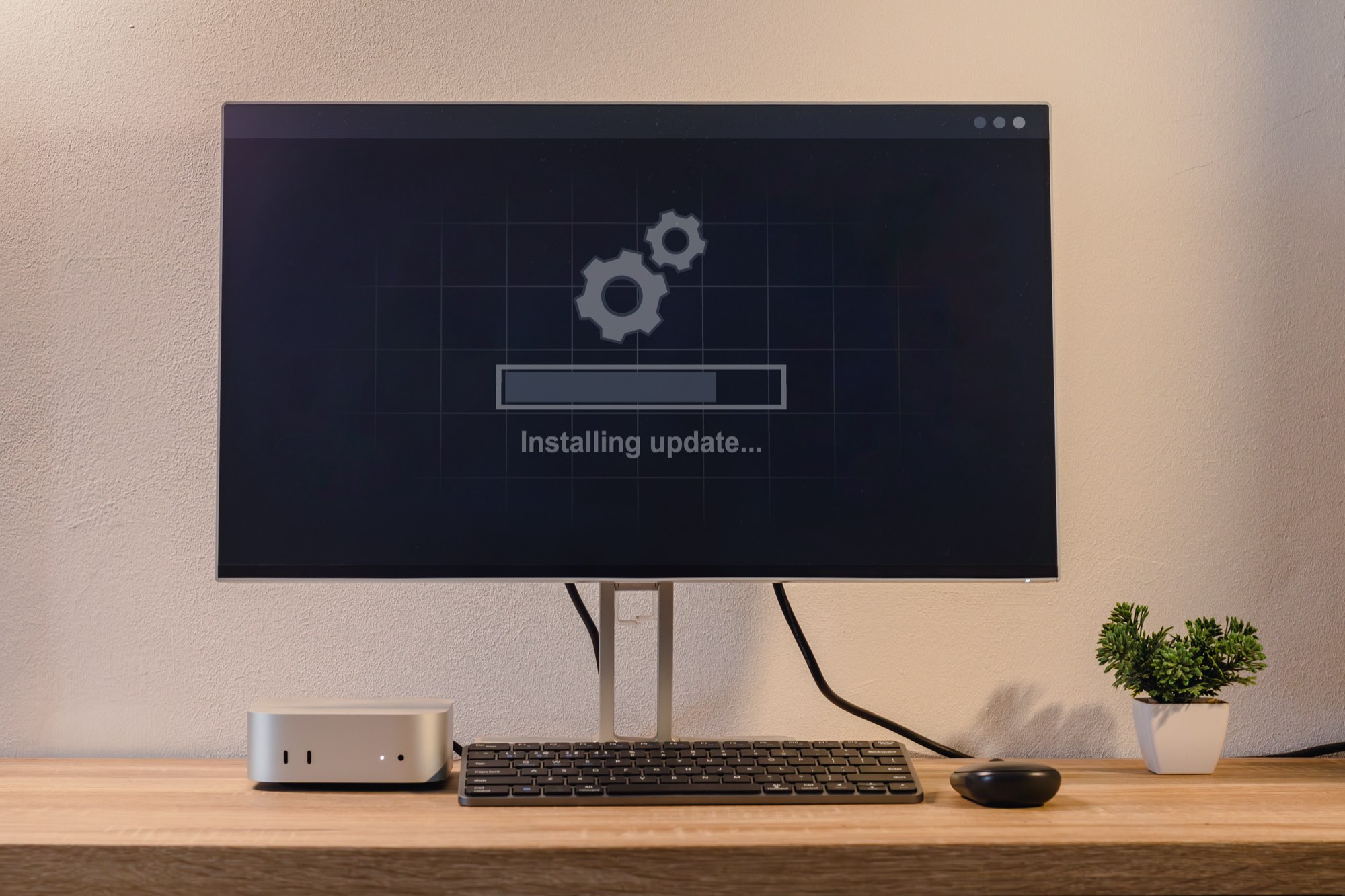 Soporte técnico remoto instalando una actualización